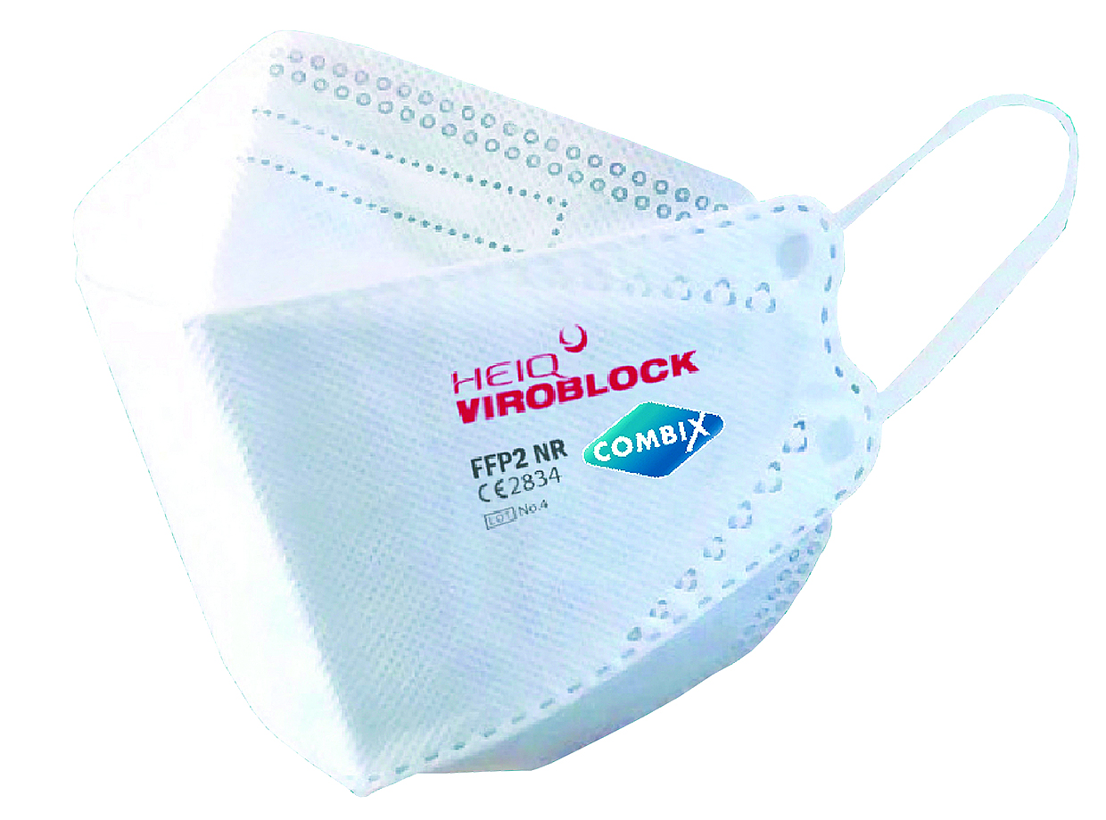 Maschera HeiQ Medica FFP2 NR con HeiQ Viroblock distribuita nelle farmacie da Combix